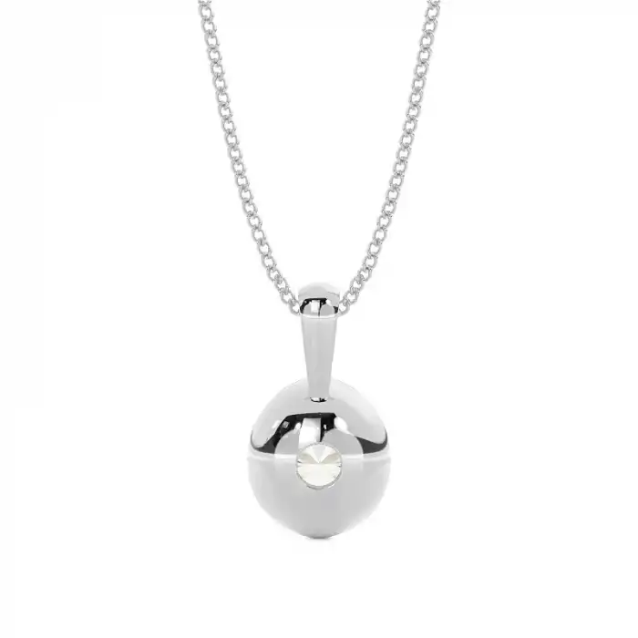 White Gold Solitaire Pendant Necklaces