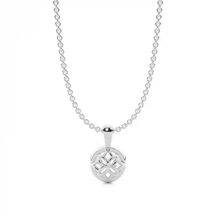White Gold Solitaire Pendant Necklaces
