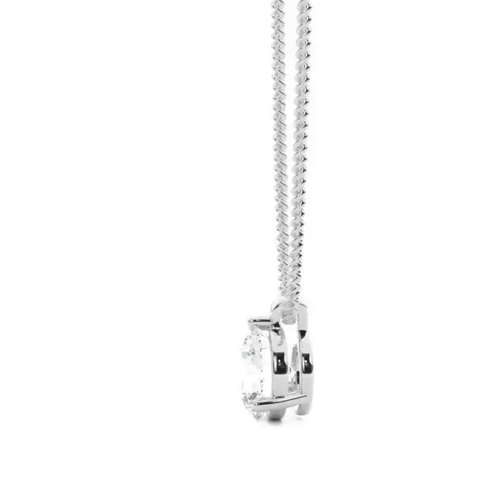 White Gold Solitaire Pendant Necklaces