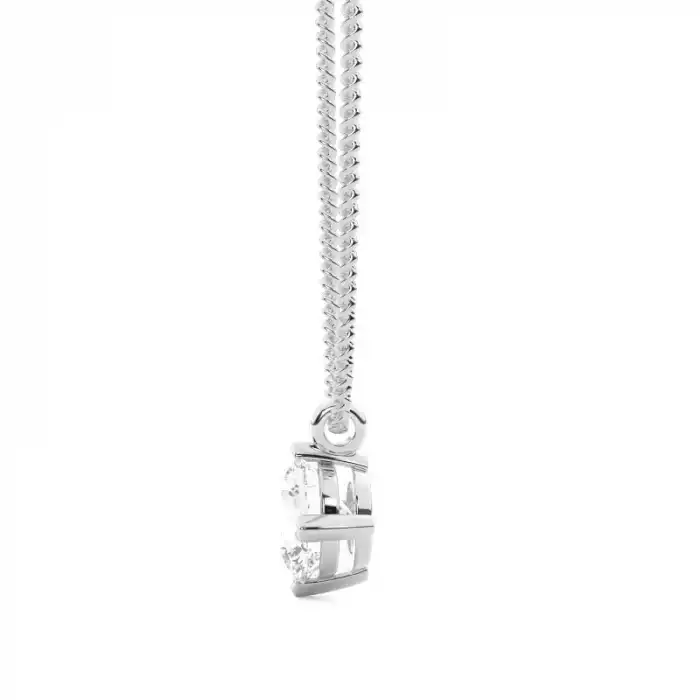 White Gold Solitaire Pendant Necklaces