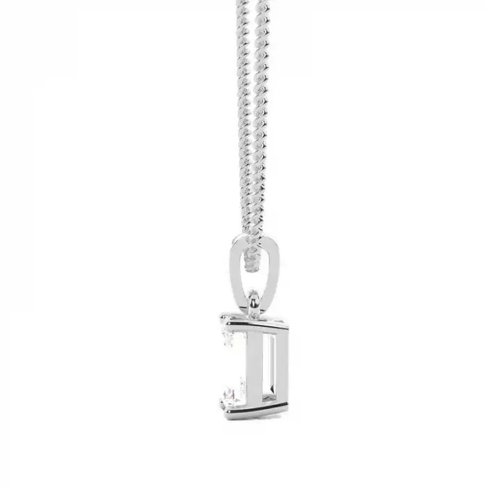 White Gold Solitaire Pendant Necklaces