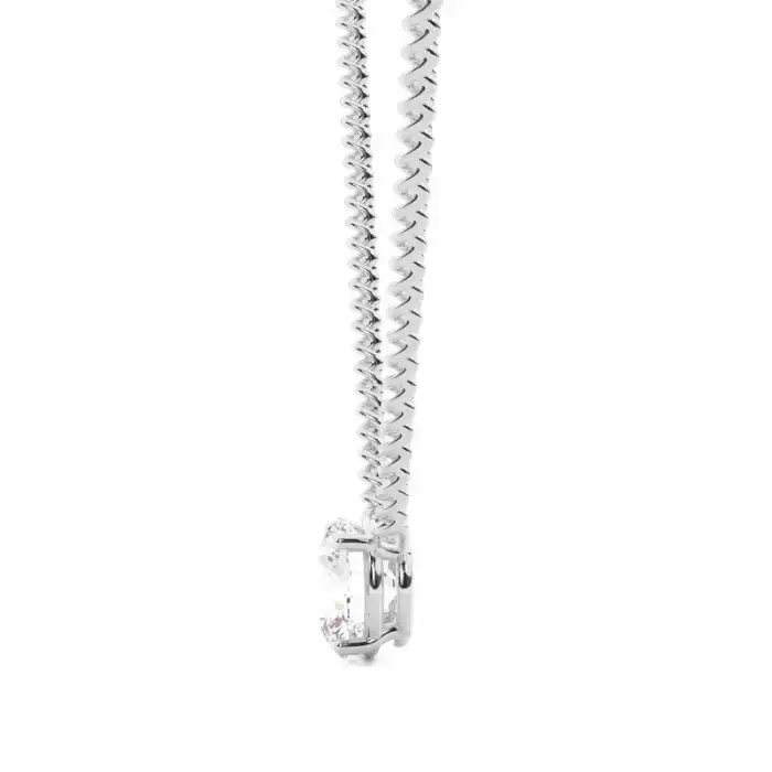 White Gold Solitaire Pendant Necklaces