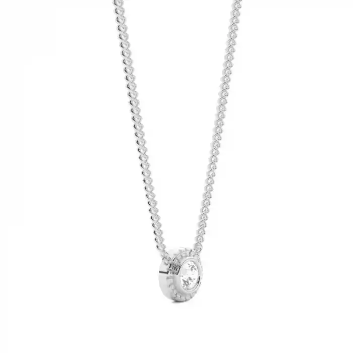 White Gold Solitaire Pendant Necklaces