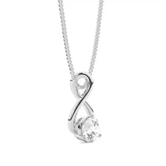White Gold Solitaire Pendant Necklaces