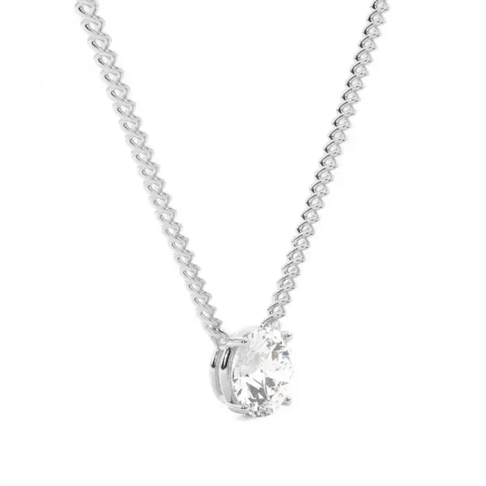 White Gold Solitaire Pendant Necklaces