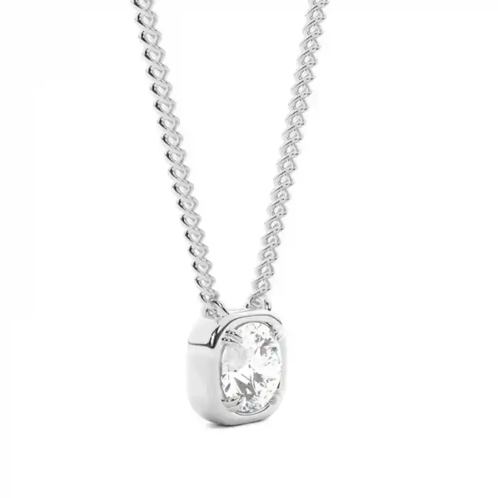 White Gold Solitaire Pendant Necklaces