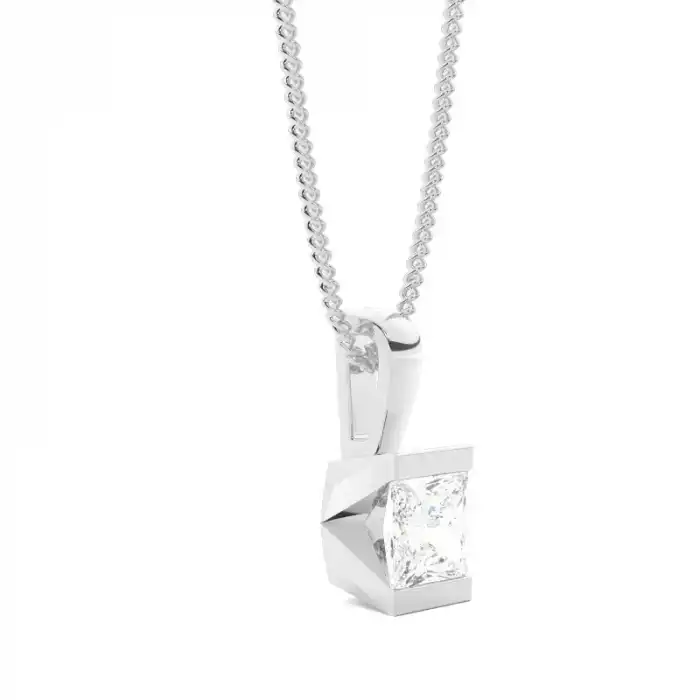 White Gold Solitaire Pendant Necklaces