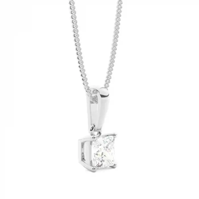 White Gold Solitaire Pendant Necklaces