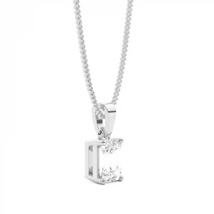White Gold Solitaire Pendant Necklaces