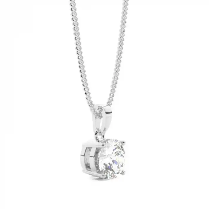 White Gold Solitaire Pendant Necklaces