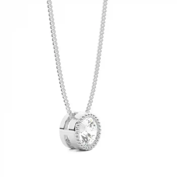 White Gold Solitaire Pendant Necklaces
