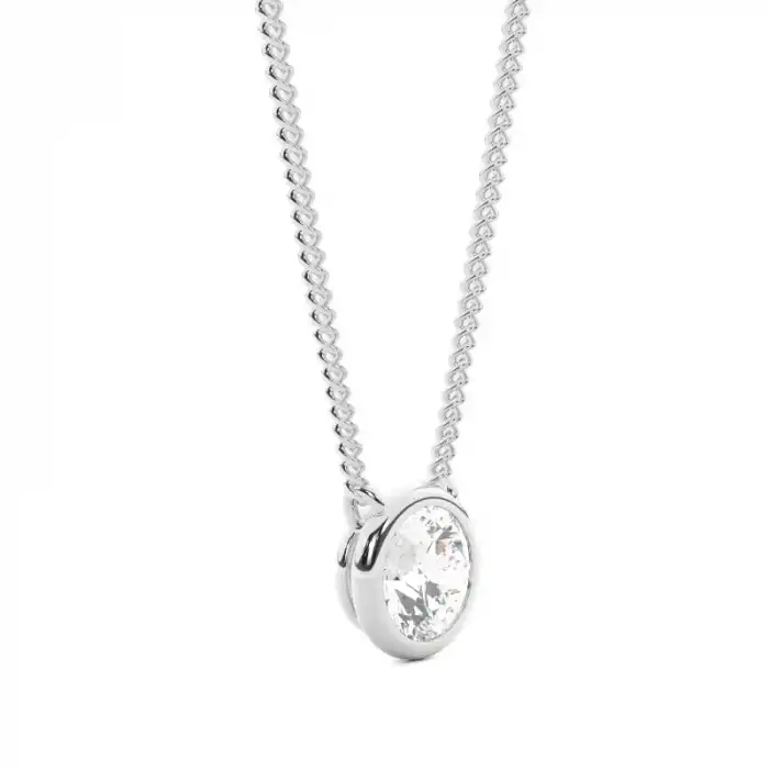 White Gold Solitaire Pendant Necklaces