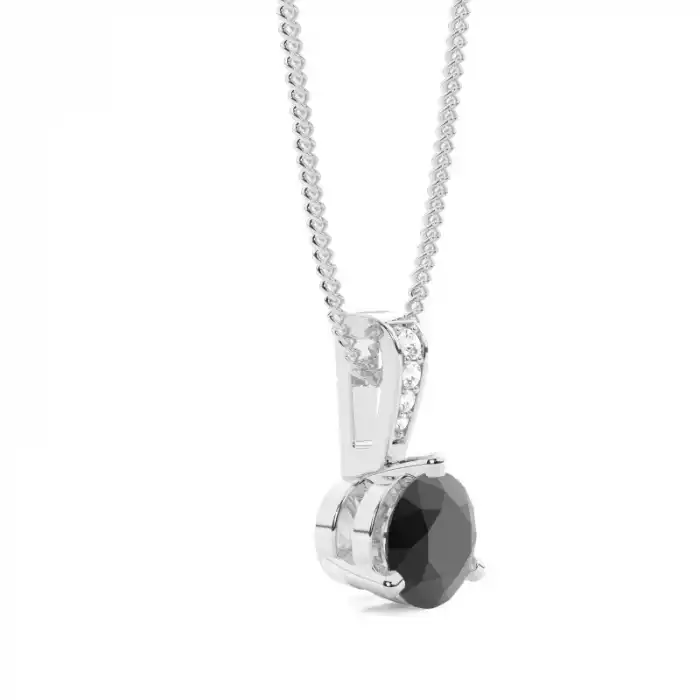 White Gold Solitaire Pendant Necklaces
