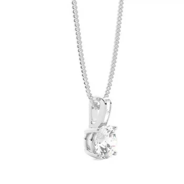 White Gold Solitaire Pendant Necklaces