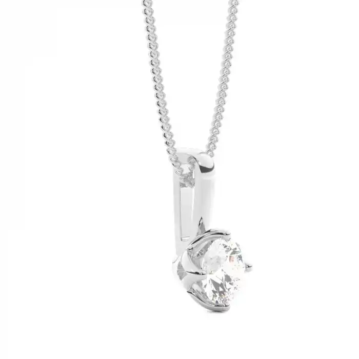 White Gold Solitaire Pendant Necklaces