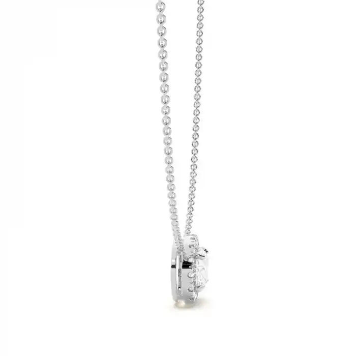 White Gold Solitaire Pendant Necklaces