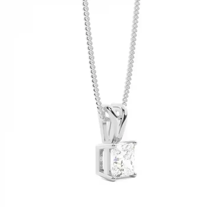 White Gold Solitaire Pendant Necklaces