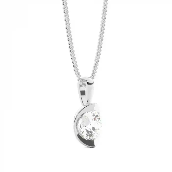 White Gold Solitaire Pendant Necklaces