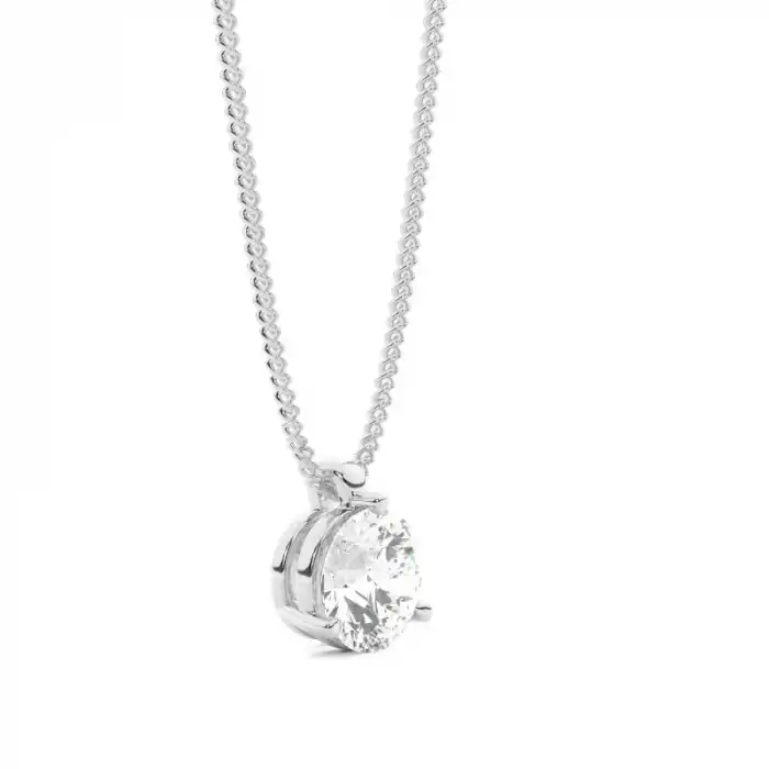 White Gold Solitaire Pendant Necklaces