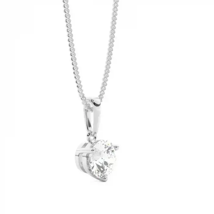 White Gold Solitaire Pendant Necklaces