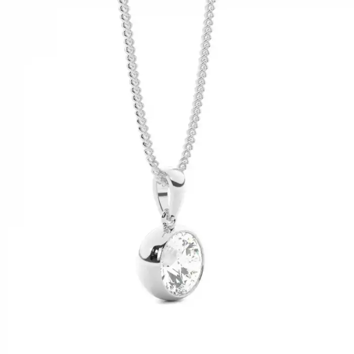 White Gold Solitaire Pendant Necklaces