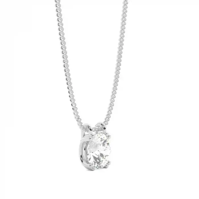White Gold Solitaire Pendant Necklaces