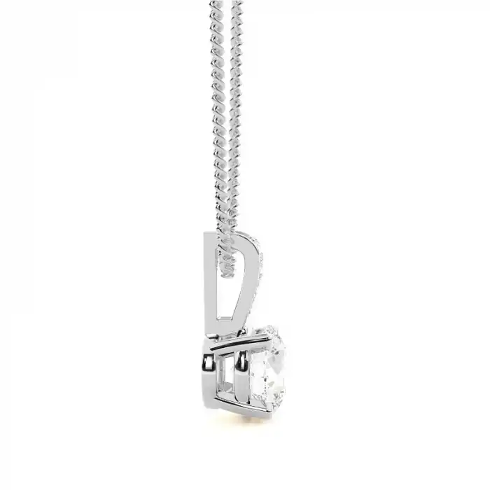 White Gold Solitaire Pendant Necklaces