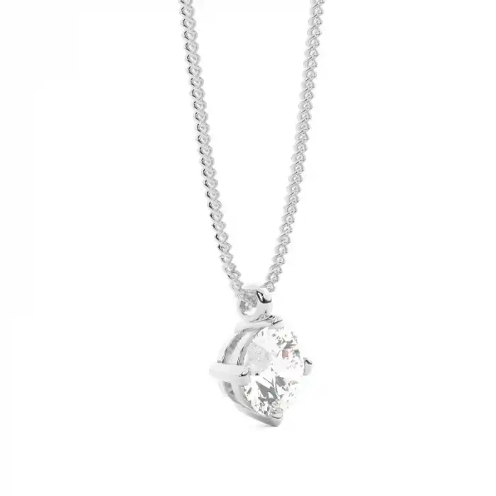 White Gold Solitaire Pendant Necklaces