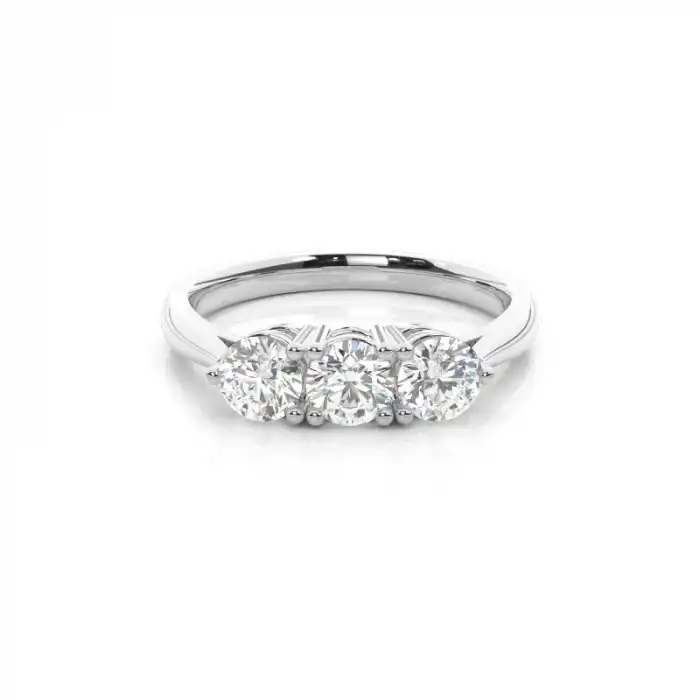 White Gold Three Stone Diamond Rings