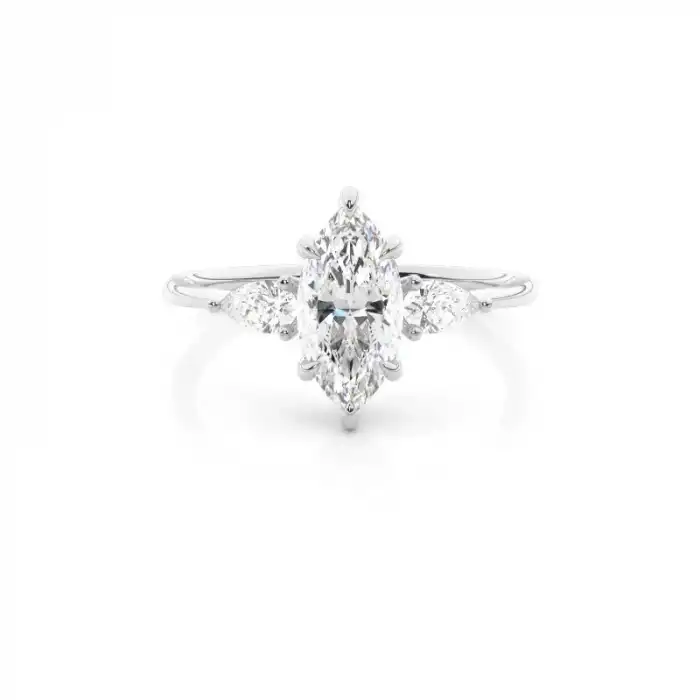 White Gold Three Stone Diamond Rings