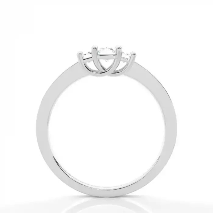 White Gold Three Stone Diamond Rings