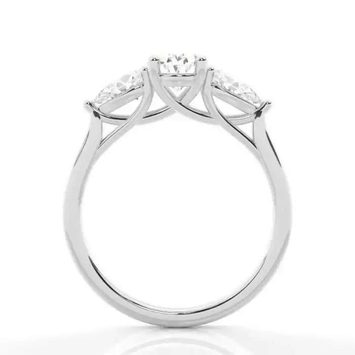 White Gold Three Stone Diamond Rings