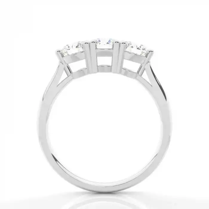 White Gold Three Stone Diamond Rings
