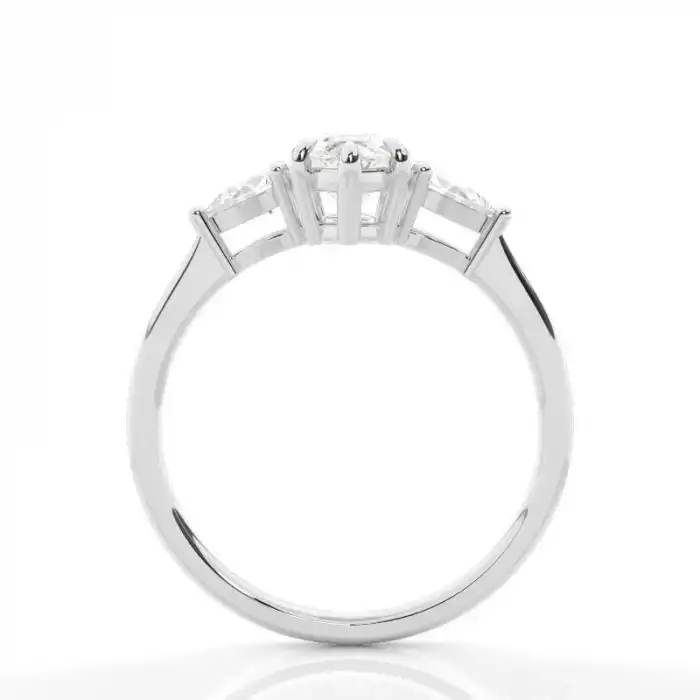White Gold Three Stone Diamond Rings