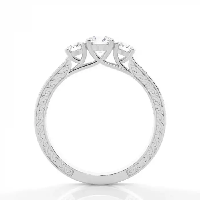 White Gold Three Stone Diamond Rings