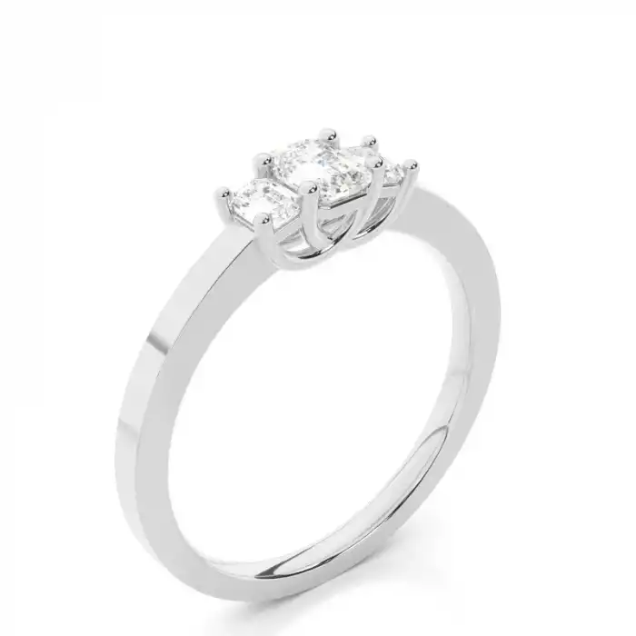 White Gold Three Stone Diamond Rings