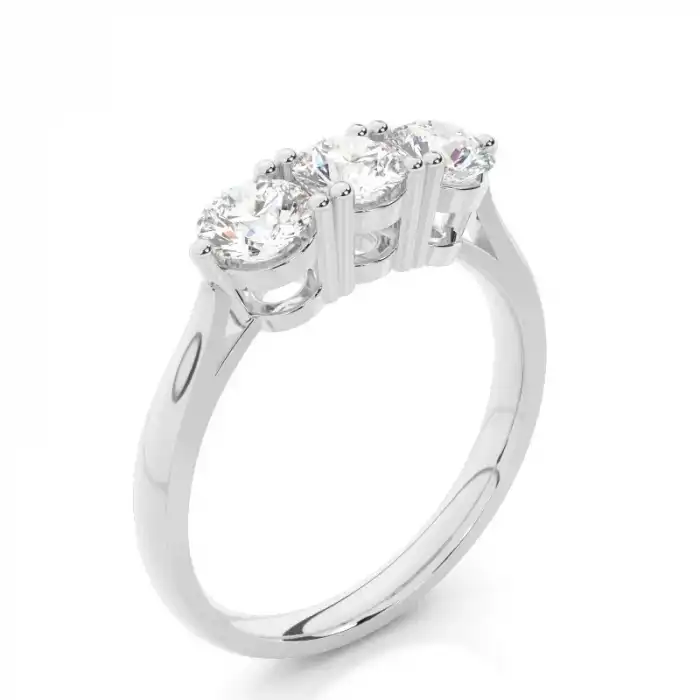 White Gold Three Stone Diamond Rings