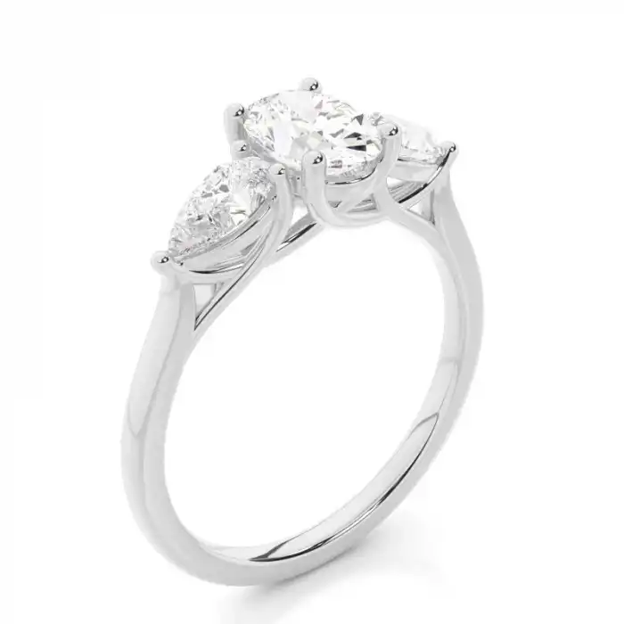 White Gold Three Stone Diamond Rings