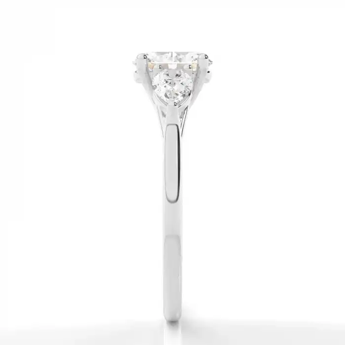 White Gold Three Stone Diamond Rings