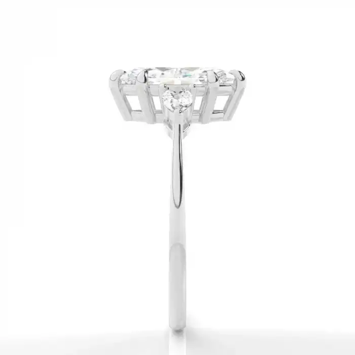 White Gold Three Stone Diamond Rings