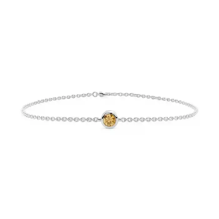 Yellow Aura Solitaire Bracelet