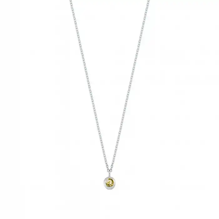 Yellow Aura Solitaire Necklace