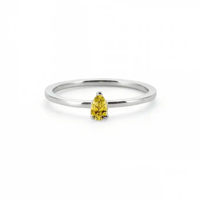 Yellow Elegant Drop Ring