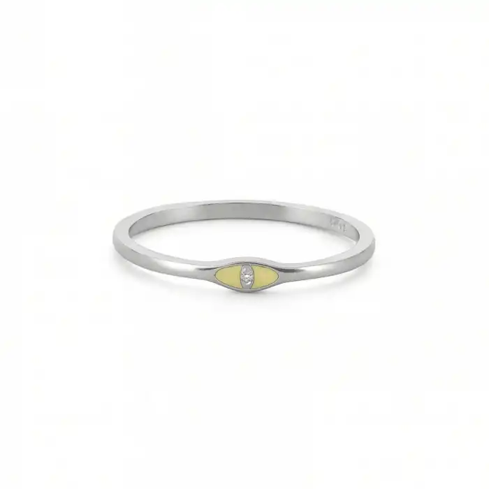 Yellow Enamel Eye Ring