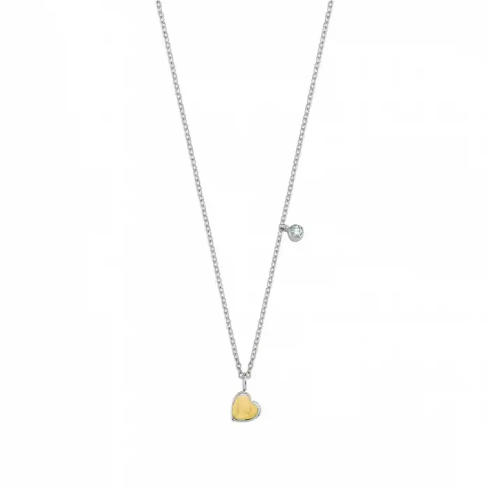 Yellow Enamel Heart Necklace