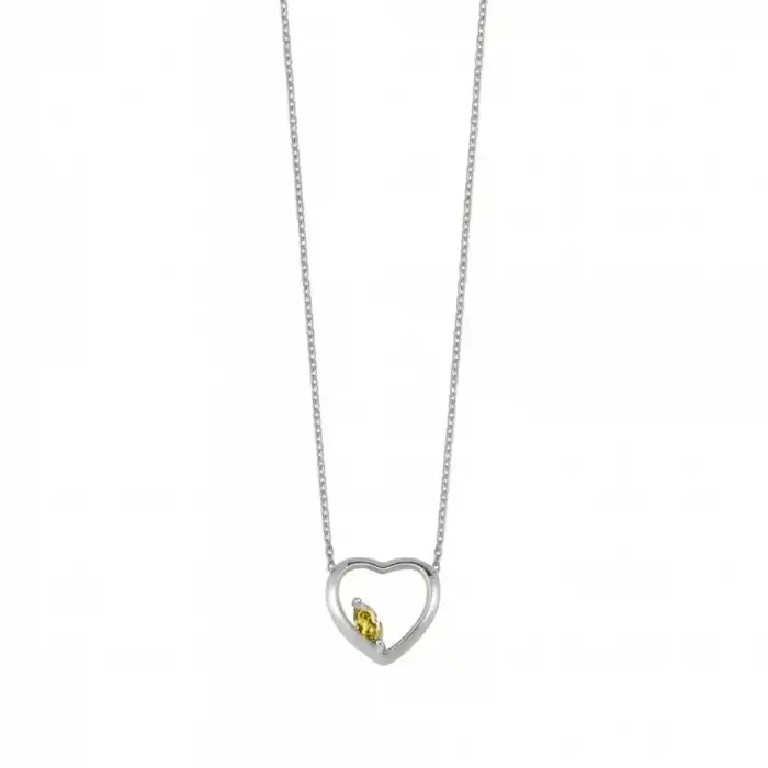 Yellow Eternal Heart Necklace