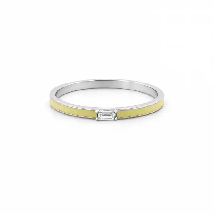 Yellow Glow Baguette Ring