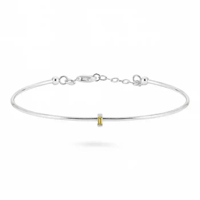Yellow Slim Baguette Bracelet