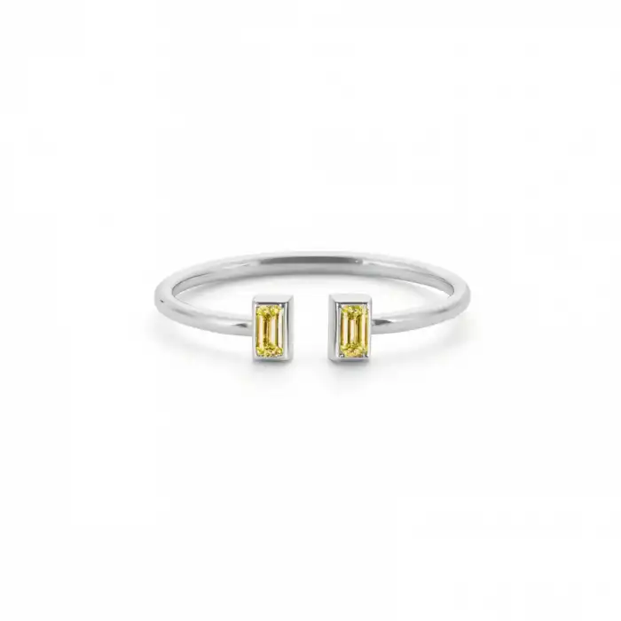 Yellow Twin Baguette Ring