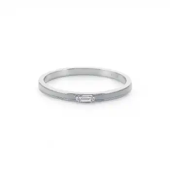 Baguette Diamond Frost Enamel Ring